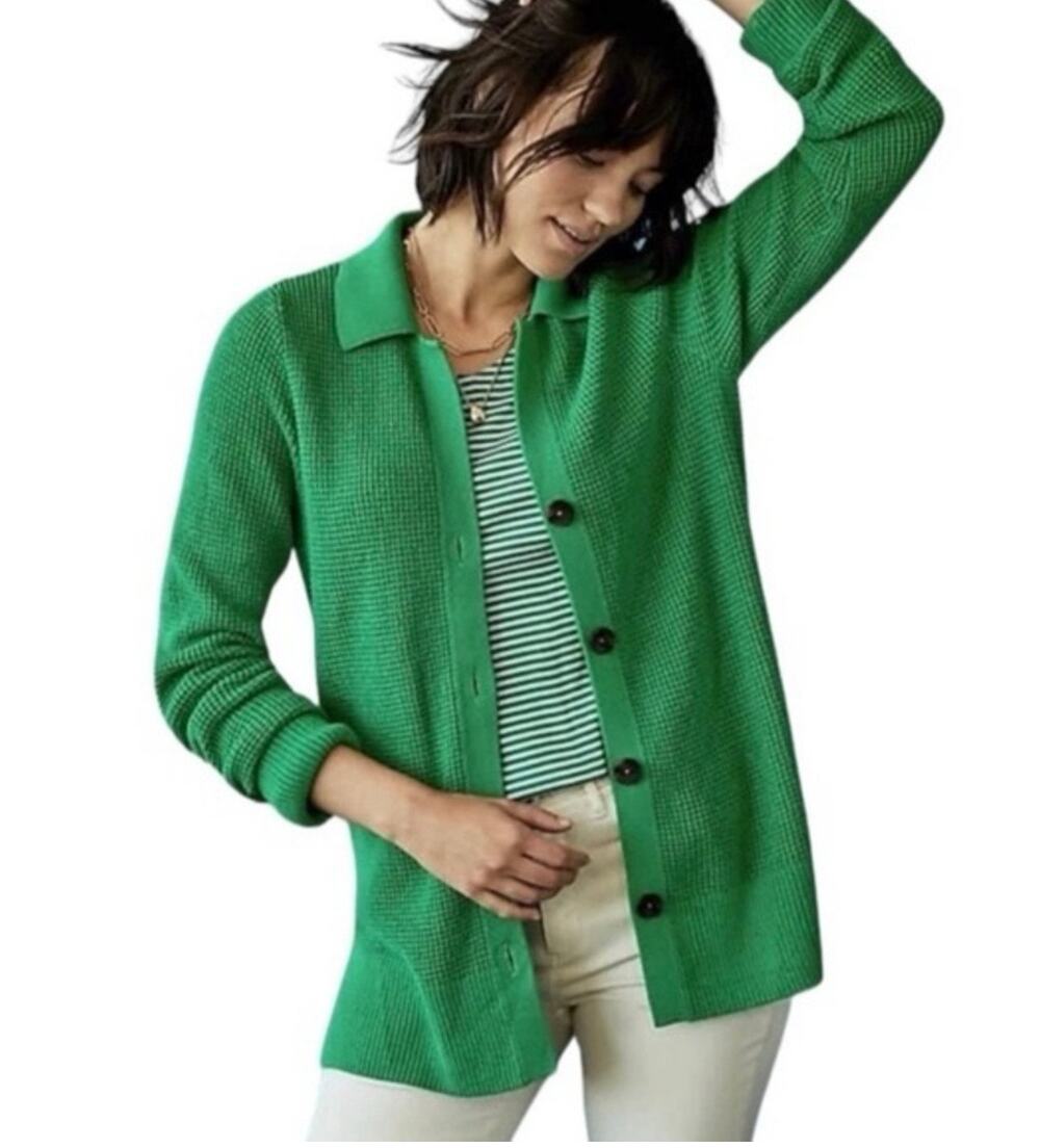 J. JILL Collares bottom front knit Cardigan size S